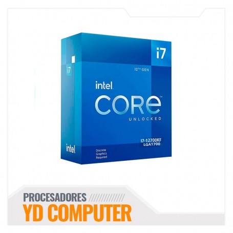 PROCESADOR INTEL CORE I7-12700KF 3.60 / 5.00GHZ 125W 10 NM (BX8071512700KF)  LGA1700