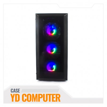 CASE GAMER HALION TRISTAR 500W RGB V. TEM.LAT.FRON