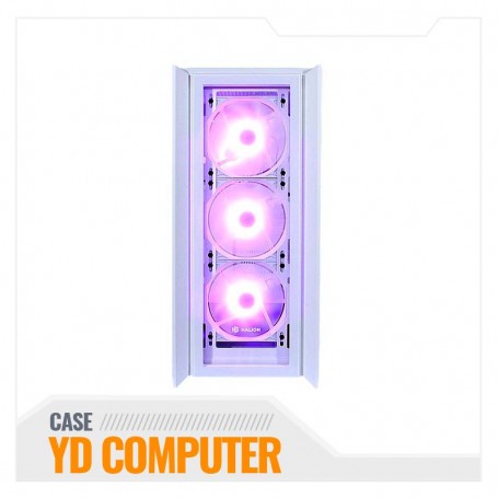 CASE HALION GAMER TITAN 106 BLANCO 4X ARGB SIN FUENTE VIDRIO