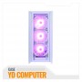 CASE HALION GAMER TITAN 106 BLANCO 4X ARGB SIN FUENTE VIDRIO