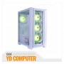 CASE HALION GAMER TITAN 106 BLANCO 4X ARGB SIN FUENTE VIDRIO