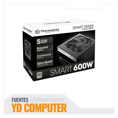 FUENTE DE PODER THERMALTAKE 600W 80 PLUS SMART PS-SPD -0600NPCWUS -W