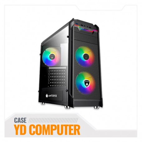 CASE ANTRYX RX VORTEX B600W TG  FAN X3 C/CINTA LED ( AC-RX375TGK-600CP)