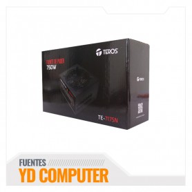 FUENTE DE PODER TEROS TE7175 F.MODULAR, ATX, 750W, 80 PLUS GOLD, 100V-240VAC