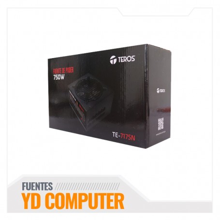 FUENTE DE PODER TEROS TE7175 F.MODULAR, ATX, 750W, 80 PLUS GOLD, 100V-240VAC