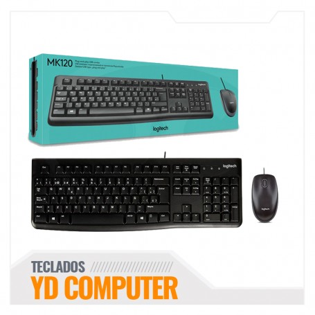 KIT LOGITECH MK120   USB  MOUSE Y TECLADO USB NEGRO