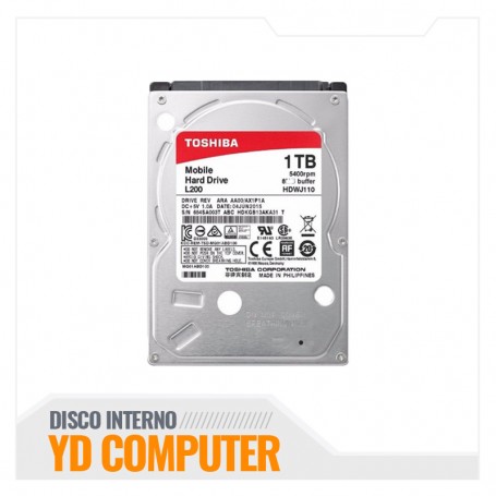 DISCO DURO INTERNO TOSHIBA PARA LAPTOP L200 1TB SATA 5400 RPM 2.5"