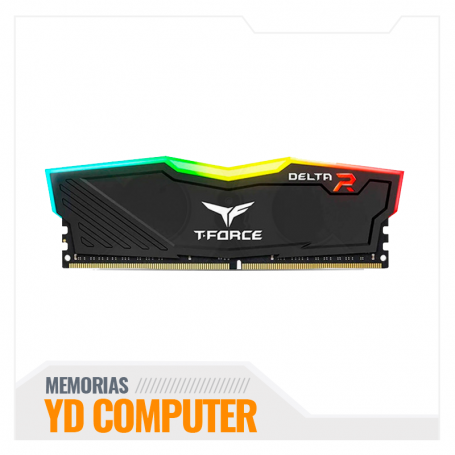 MEMORIA T-FORCE DELTA R DDR4 16GB 3200 MHZ BLACK RGB TF3D416G3200HC16C01