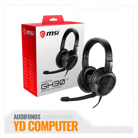 AUDIFONO CON MICROFONO  MSI IMMERSE GH30 V2 GAMING BLACK