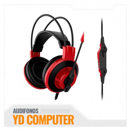 AUDIFONO GAMING MSI DS501, 40MM, 3.5MM, MICROFONO, CONTROL EN LINEA