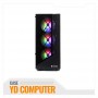 CASE HALION GAMER DRAGON CR15 NEGRO 500W 4X12 RAINBOW VIDRIO