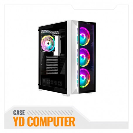 CASE MICRONICS KRIPTON GC836 GAMER WHITE  SIN FUENTE USB. 3.0 4 FAN RGB