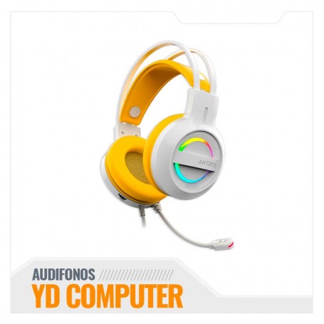 AUDIFONO C/ MICROFONO ANTRYX IRIS-K YELLOW 7.1 VIRTUAL USB (AGH-7100KYW)