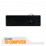 TECLADO LAVABLE TEROS TE-4065N, IPX7, USB, NEGRO