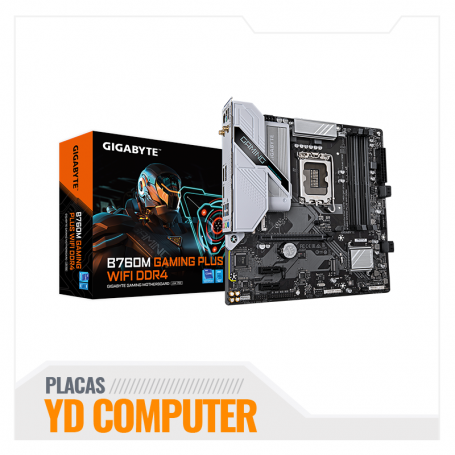 MOTHERBOARD GIGABYTE B760M GAMING PLUS WIFI DDR4, CHIPSET INTEL B760, LGA1700, MATX