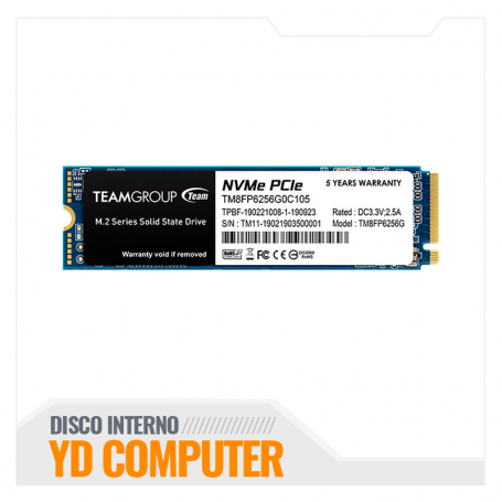 UNIDAD EN ESTADO SOLIDO TEAMGROUP MP33 M.2 PCIE SSD, 256GB, DC +3.3V
