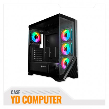 CASE ANTRYX FX 650 BLACK ARGB FAN X4 VIDRIO TEMPLADO (AC-FX650W)