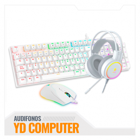 KIT GAMING AUDIFONO + TECLADO + MOUSE ANTRYX GC-3100 X3 WHITE, RED SWITCH (AGC-3100X3WRE-SP)