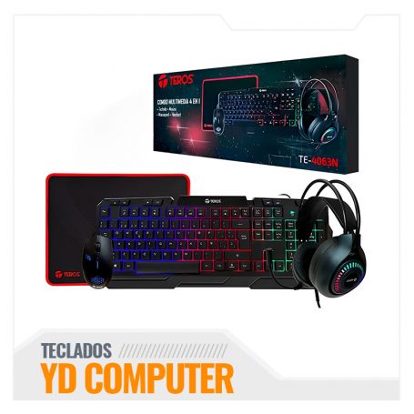 COMBO TEROS TE-4063N TECLADO MULTIMEDIA  MOUSE  HEADSET  MOUSE PAD