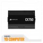 FUENTE DE PODER CORSAIR CX750, 750W 80 PLUS BRONZE NEGRO