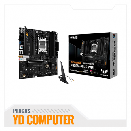 MOTHERBOARD ASUS TUF GAMING A620M-PLUS WIFI, CHIPSET AMD B620, AMD SOCKET AM5, MATX