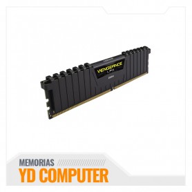 MEMORIA RAM CORSAIR DDR4 16GB FRECUENCIA 3200 MHZ, VENGEANCE LPX NEGRO