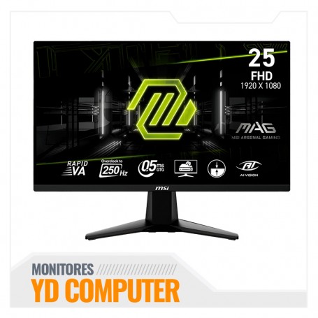 MONITOR GAMING MSI MAG 255XFV, 24.5" RAPID VA, FHD, 250HZ OC, 0.5MS