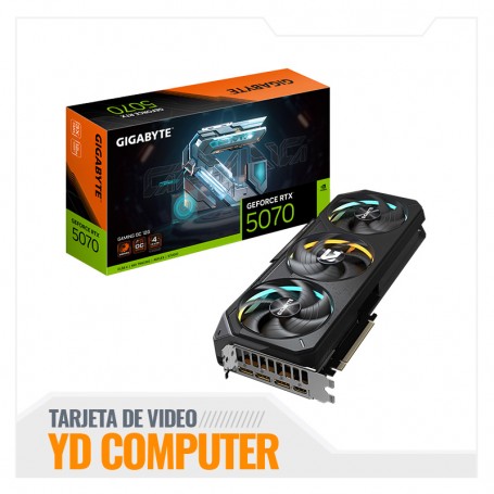 TARJETA DE VIDEO GIGABYTE GEFORCE RTX 5070  GAMING OC 12G, 12GB GDDR7, PCIE GEN 5.0