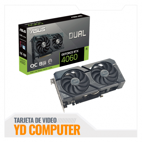 TARJETA DE VIDEO ASUS DUAL-RTX4060-O8G-V2 OC EDITION 8GB GDDR6, PCI-E 4.0