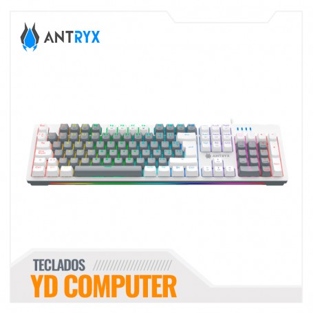 TECLADO MECANICO ANTRYX MK860L WHITE & GRAY, RED SWICHT (AMK-CS860LWGRE-SP)