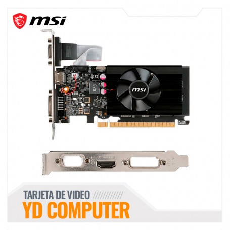 TARJETA DE VIDEO MSI NVIDIA GEFORCE GT 710, 2GB DDR3 64-BIT, PCI-E 2.0, LOW-PROFILE