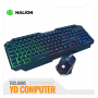 KIT GAMER HALION SPARTAN HA-808C TECLADO MEMBRANA RAINBOW MOUSE LED