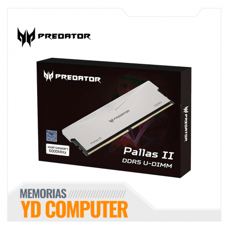MEMORIA RAM PREDATOR PALLAS II DDR5 U-DIMM 32GB (2X16) 6000 MHZ