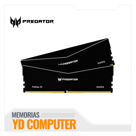 MEMORIA RAM PREDATOR PALLAS II DDR5 U-DIMM 32GB (2X16) 6000 MHZ BLACK CL36 PC5