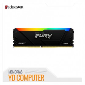 MEMORIA RAM KINGSTON FURY DDR4 16GB BEAST 3200 MHZ, CL16, NEGRO, RGB