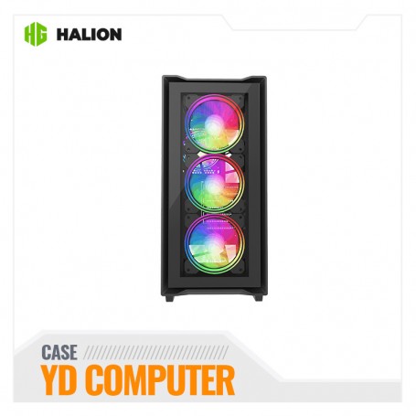 CASE ATX HALION GAMER TITAN 108 VIDRIO 4X12 ARGB BLANK USB3.0 SIN FUENTE