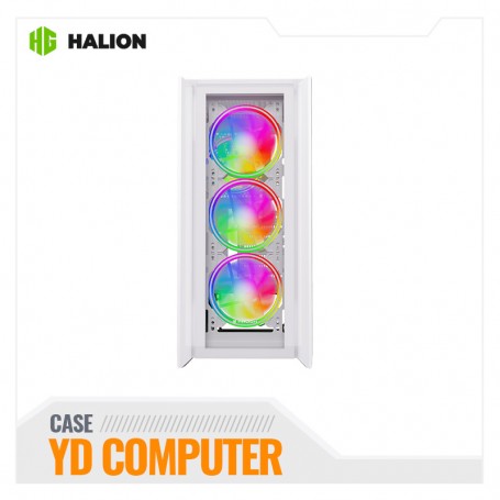 CASE ATX HALION GAMER TITAN 109 VIDRIO 4X12 ARGB WHITE USB3.0 SIN FUENTE