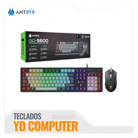 KIT GAMING TECLADO MECANICO + MOUSE ANTRYX GC-5600 PLUS, BLUE SWITCH (AGC-5650KBL-SP)