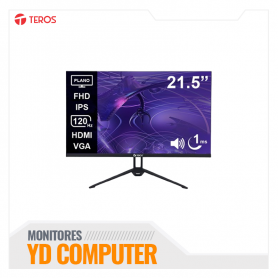 MONITOR PLANO TEROS TE-2133S, 21.5" FHD IPS, 120HZ, 1MS, HDMI, VGA, AUDIO OUT, PARLANTES