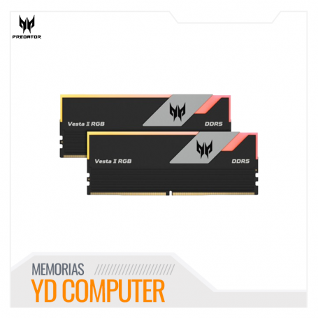 MEMORIA PREDATOR VESTA II RGB, 32GB (2X16GB) DDR5-6000MHZ CL32 (BL.9BWWR.378) INTEL/ AMD