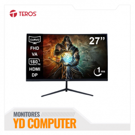 MONITOR CURVO GAMING TEROS TE-2787G 27" FHD VA 180HZ 1MS HDMI DP AUDIO OUT NEGRO